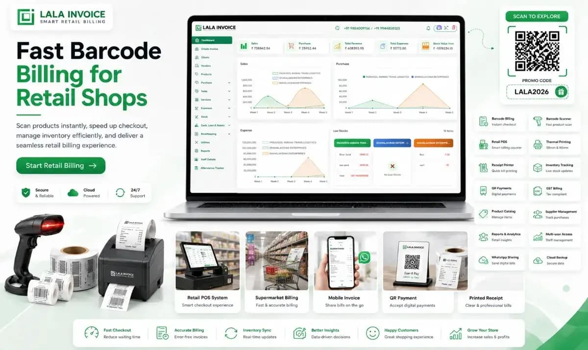 Barcode Billing Software Dashboard
