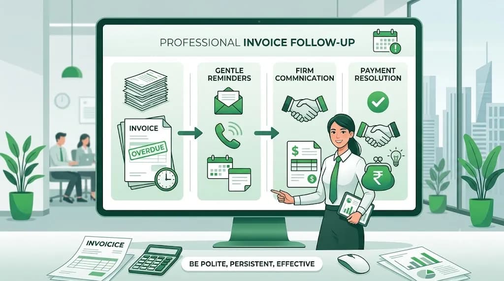 How do I follow up on a late or unpaid invoice professionally?