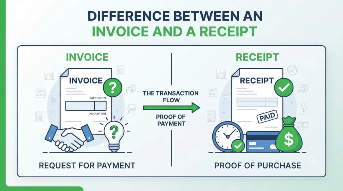 What is the difference between an invoice and a receipt?