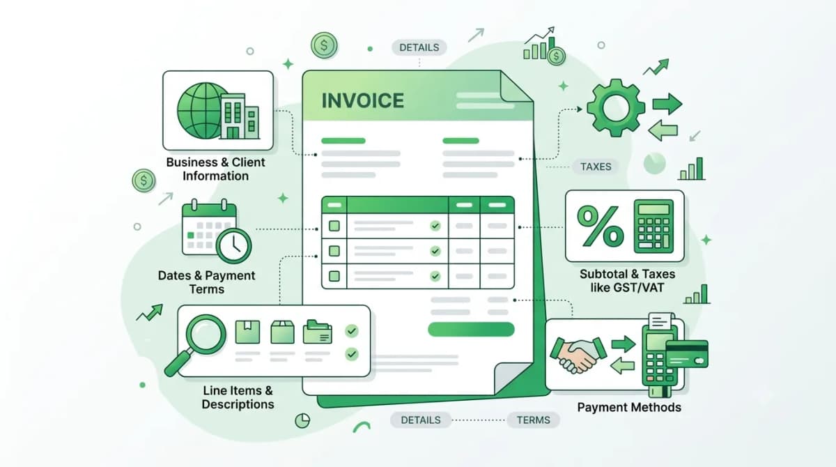 What should be included in a professional invoice?